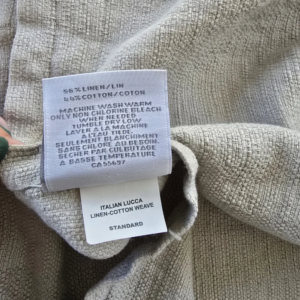 Restoration Hardware Luca Linen Cotton Weave Pillow Shams Grey Mist Standard